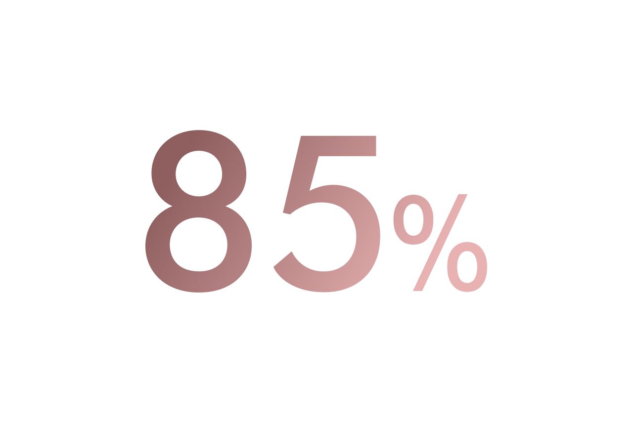 Testo che recita 85%.