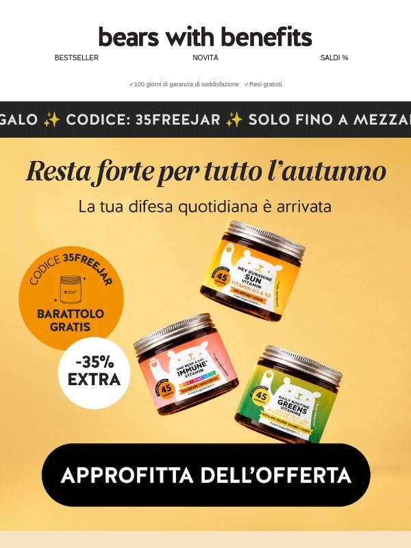 Resta forte: 35% di sconto + regalo 🐻✨