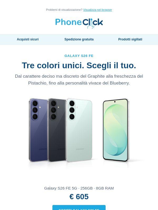 Galaxy S26 FE: scegli il tuo colore