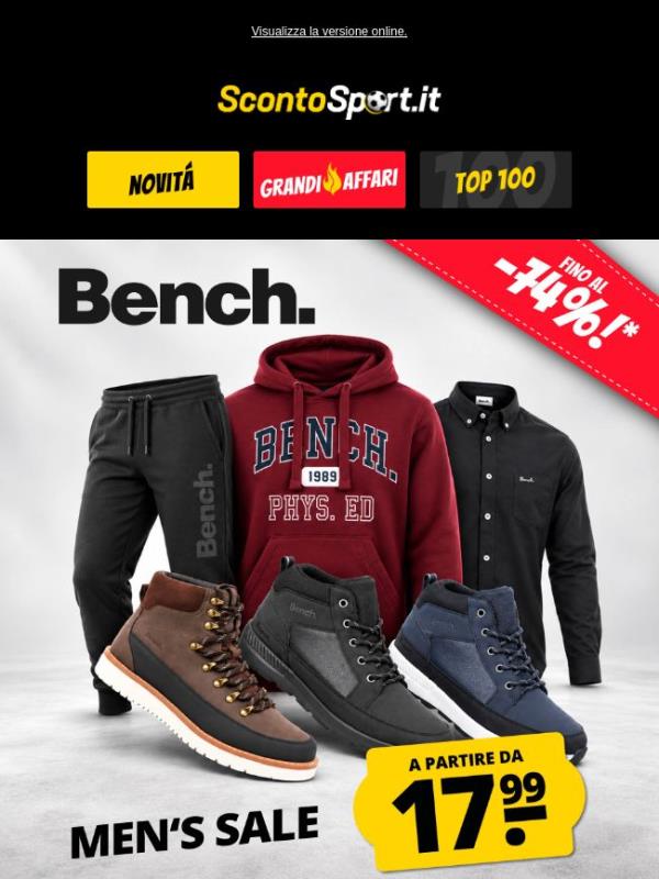 Saldi Bench Uomo a partire da 17,99 €! 🔥