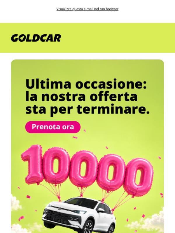Ultima occasione: la nostra offerta sta per terminare.