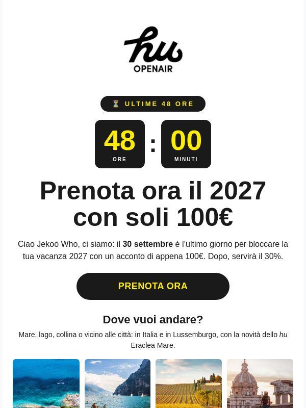⏳ Ultime 48 ore: 100€ per bloccare il 2027