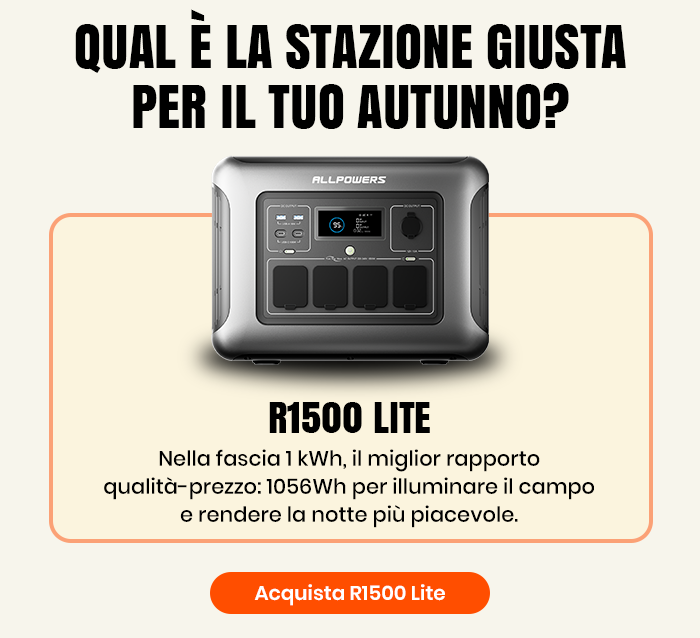 R1500 LITE Power Station Portatile 1600W 1056Wh Batteria LiFePO4