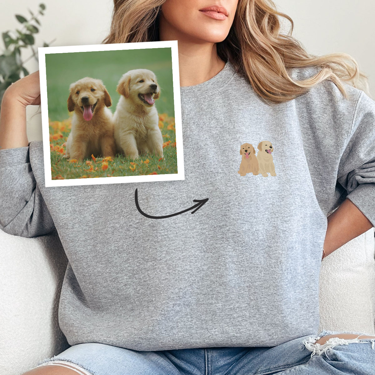 Image of Felpa Personalizzata con Illustrazione Animale Domestico