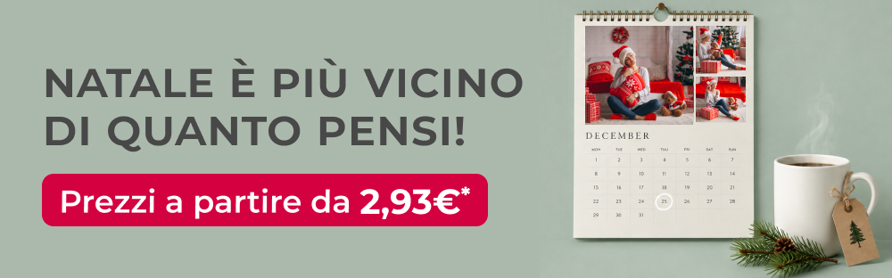 Scopri i regali perfetti per questo Natale! Sconti fino all'87%* su tutti i prodotti fotografici personalizzati!