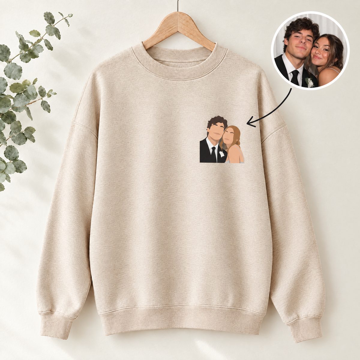 Image of Felpa Personalizzata con piccola Illustrazione