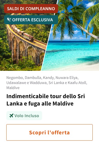 Indimenticabile tour dello Sri Lanka e fuga alle Maldive