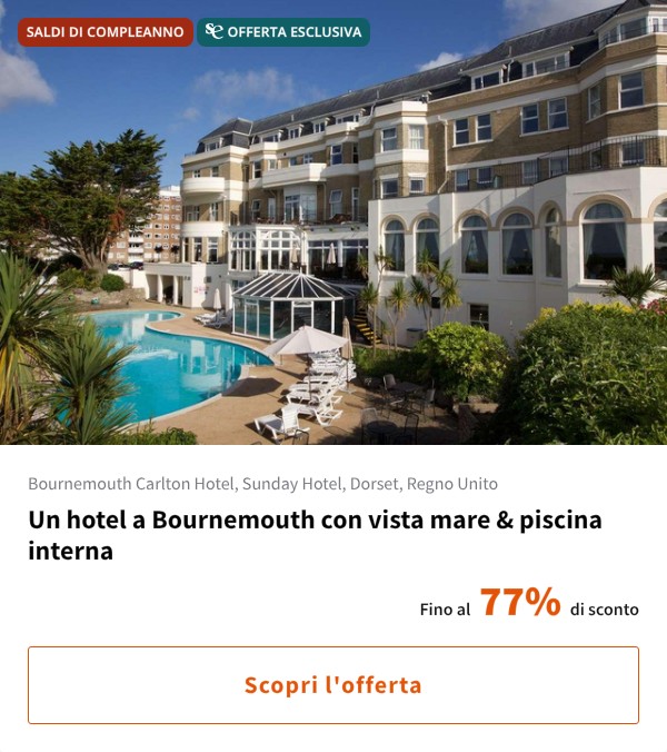 Un hotel a Bournemouth con vista mare & piscina interna