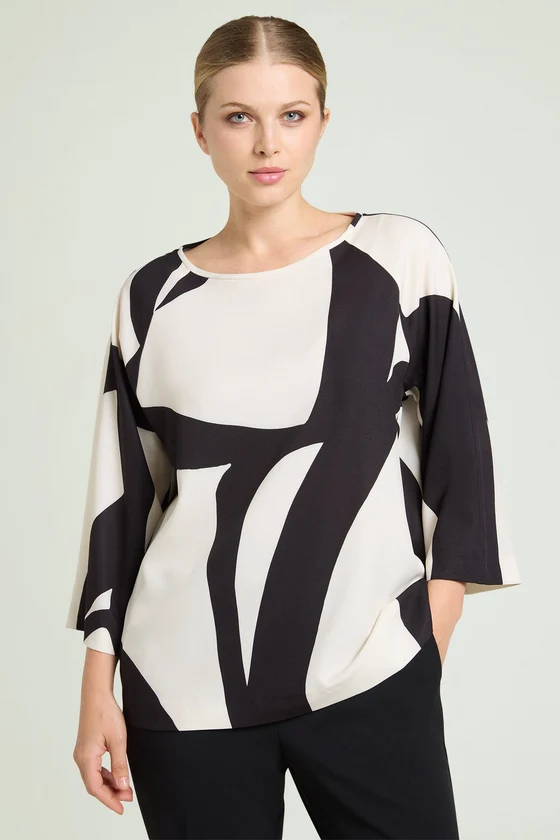 BLUSA IN SABLE' STAMPATO