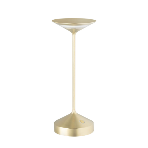 28 cm - Tempo Lampada Da Tavolo Ricaricabile In Alluminio - Ottone