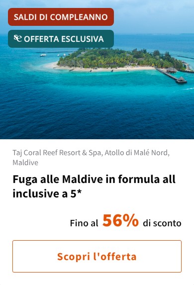 Fuga alle Maldive in formula all inclusive a 5*