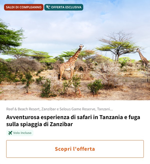 Avventurosa esperienza di safari in Tanzania e fuga sulla spiaggia di Zanzibar