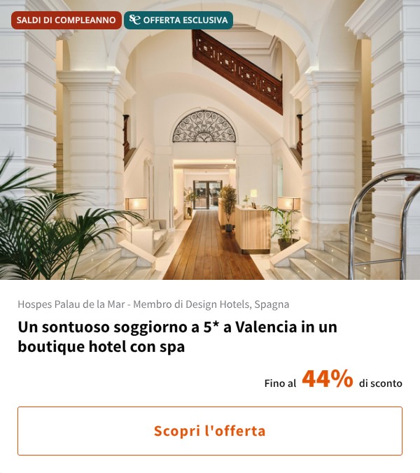 Un sontuoso soggiorno a 5* a Valencia in un boutique hotel con spa