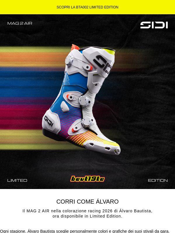La grafica di Álvaro. Il tuo stivale racing 2026.