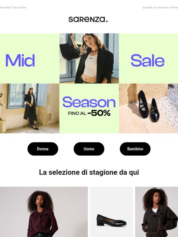 Mid Season Sale: fino al -50% 🍂