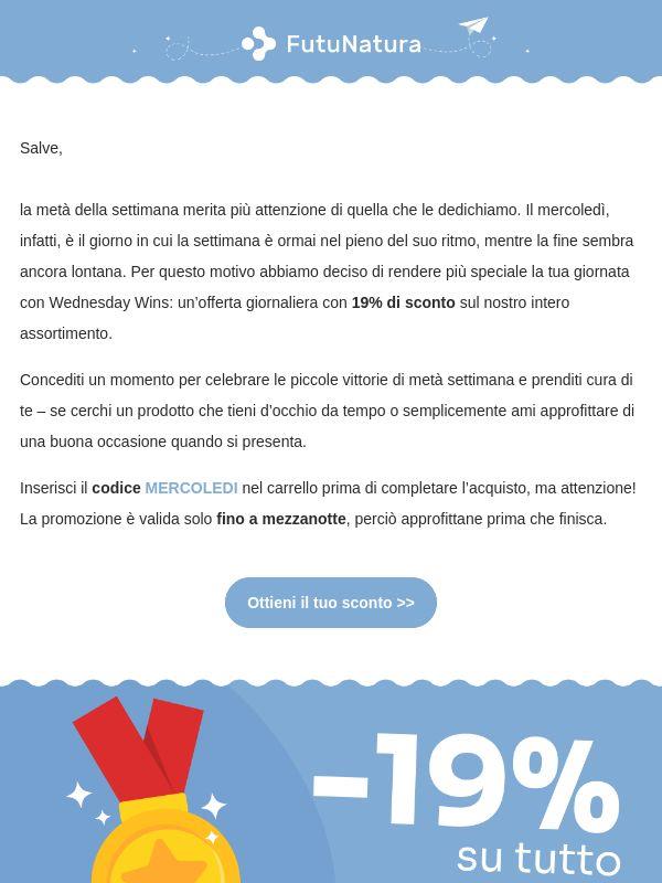 Ottieni lo sconto del mercoledì 🎉
