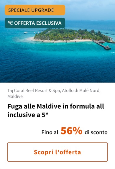 Fuga alle Maldive in formula all inclusive a 5*