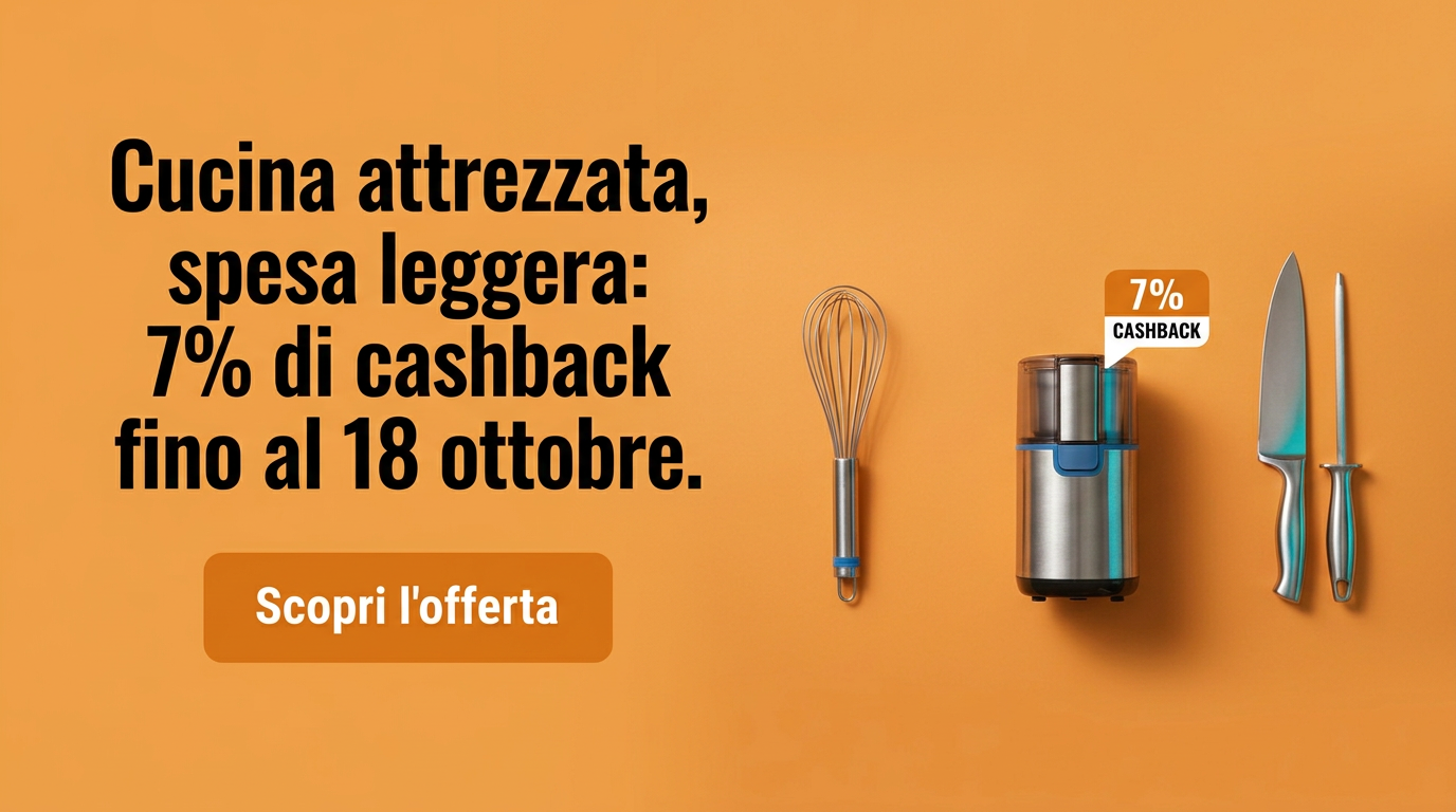 Selezione autunnale di accessori per la cucina con cashback del 7%