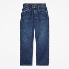 Pantalone in denim relaxed fit da donna in blu scuro