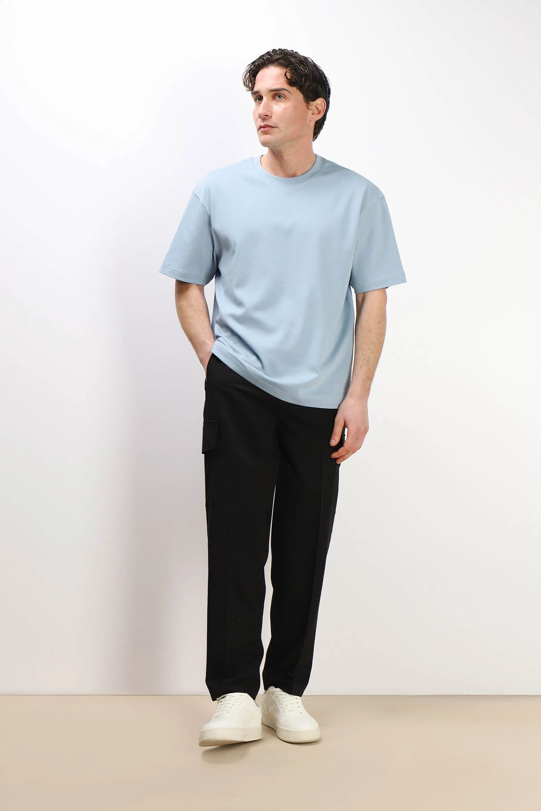 Image of T-SHIRT GIROCOLLO OVER FIT POLVERE