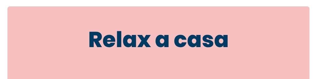 Pink banner with bold dark-blue text reading 'Relax at home'