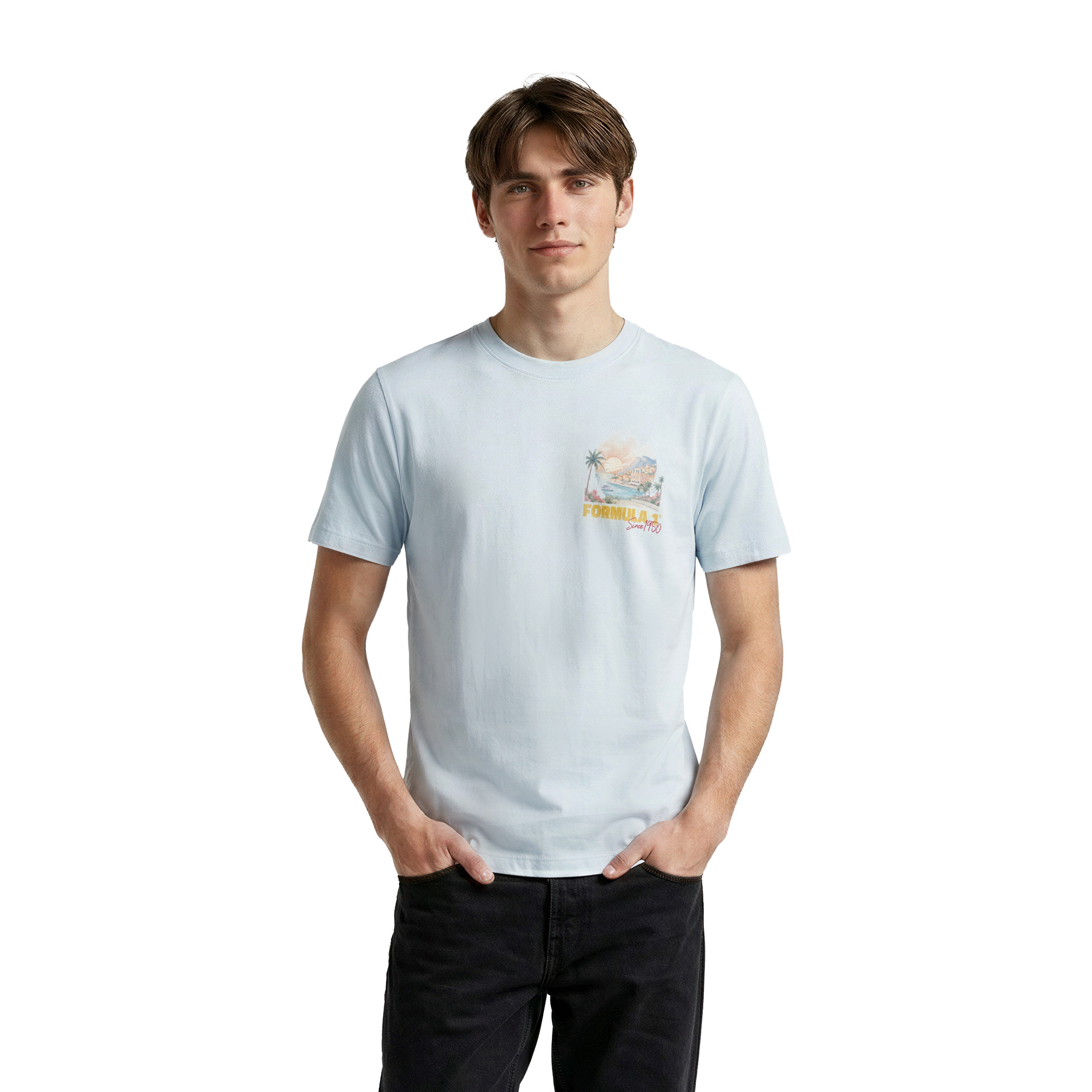 T-shirt grafica retrò Formula 1 - Blu