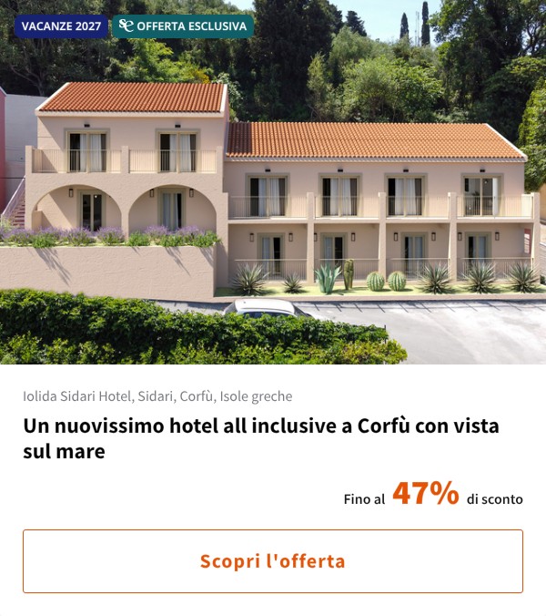Un nuovissimo hotel all inclusive a Corfù con vista sul mare