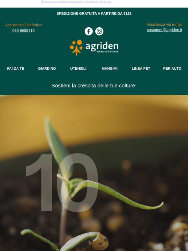 Colture più forti, risultati migliori: non perdere la promo fertilizzanti Agriden 🌾
