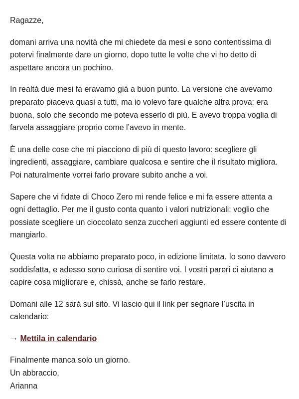 Ragazze, domani ci siamo 🍫