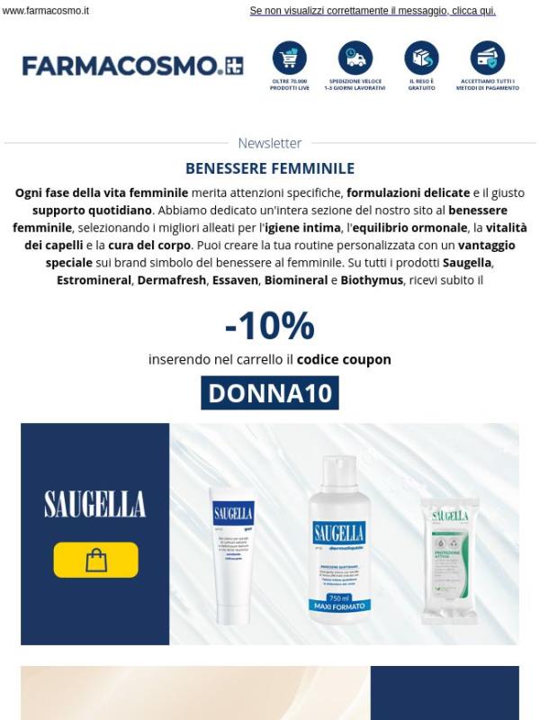 🌸 -10% per il tuo benessere: Saugella, Estromineral e altri brand d'eccellenza!