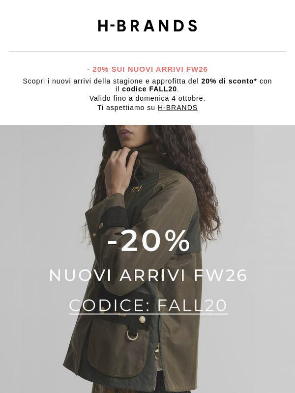 Solo fino a domenica: -20% sulla FW26 ⏰