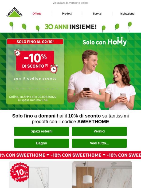 ULTIMI GIORNI: -10% con il codice SWEETHOME ⏰