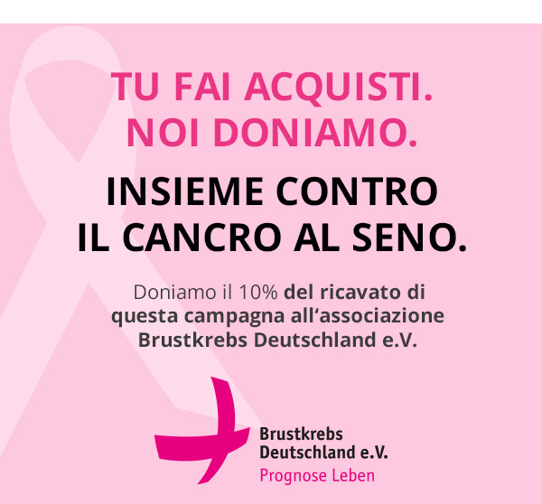 Insieme contro il cancro al seno: 10% di donazione su ogni acquisto