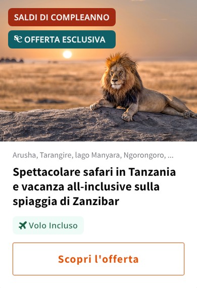 Spettacolare safari in Tanzania e vacanza all-inclusive sulla spiaggia di Zanzibar