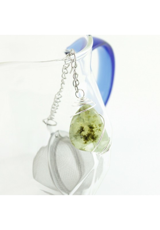 Image of Infusiera Filtro Tisane Prehnite con Spirale Cristallo Raro Minerali  perTè e Tisane in Foglie Zen Relax