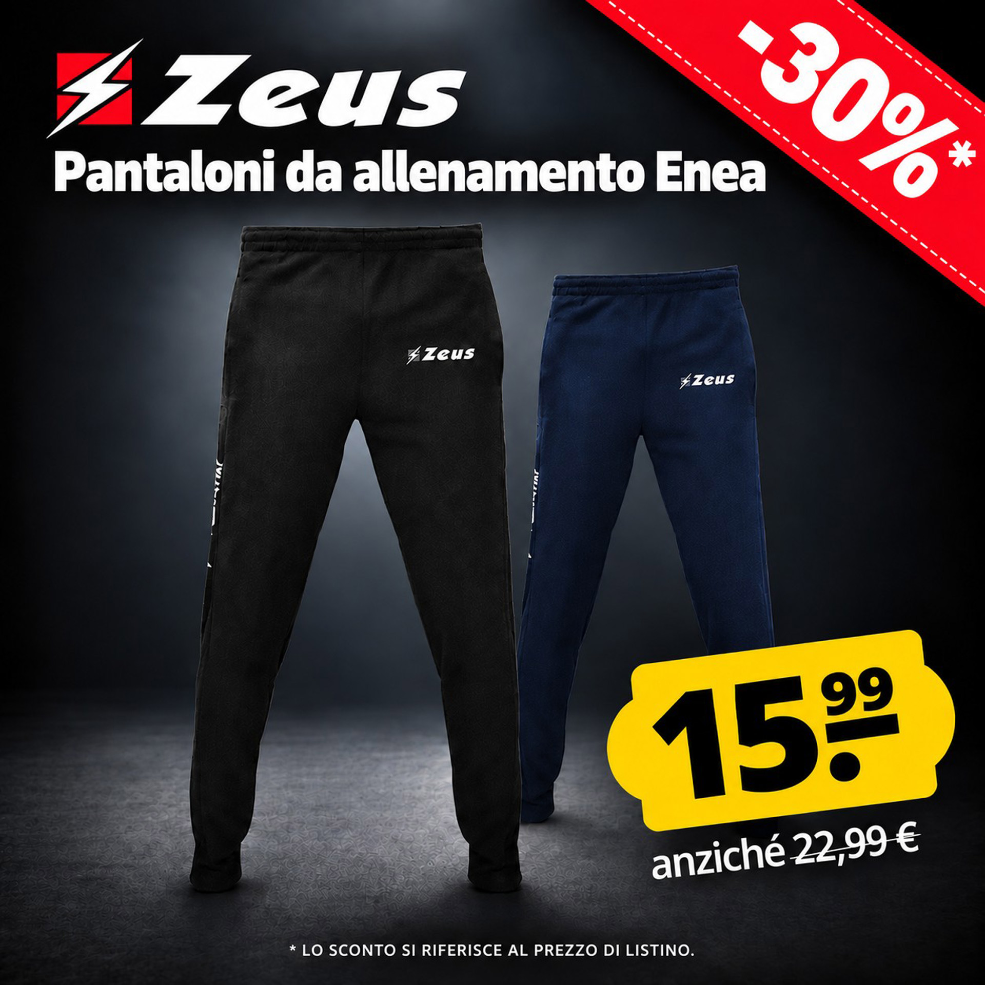 zeus enea pantaloni per l allenamento