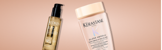 Haircare con shampoo e olio per capelli per una chioma morbida e curata.