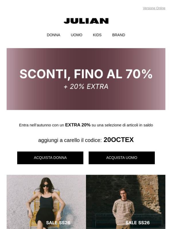 EXTRA 20% | Cambio stagione, cambio armadio