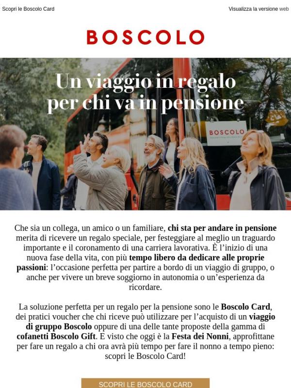 Regalo per la pensione? Scegli i viaggi Boscolo