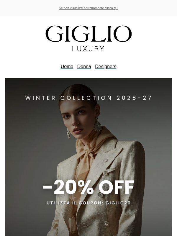 -20% OFF FW26-27 😍