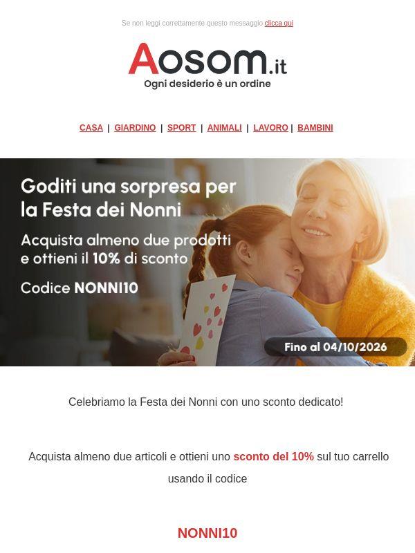 10% di sconto per la Festa dei Nonni