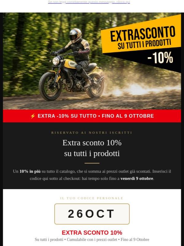 ⚡ Extra -10% su TUTTO: solo fino a Venerdì 9 ottobre