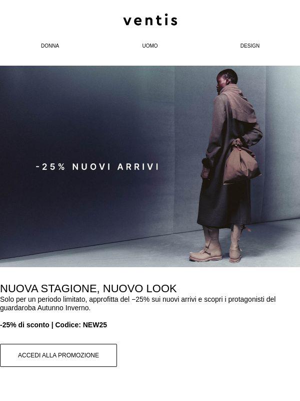 −25% sulle nuove collezioni Autunno Inverno