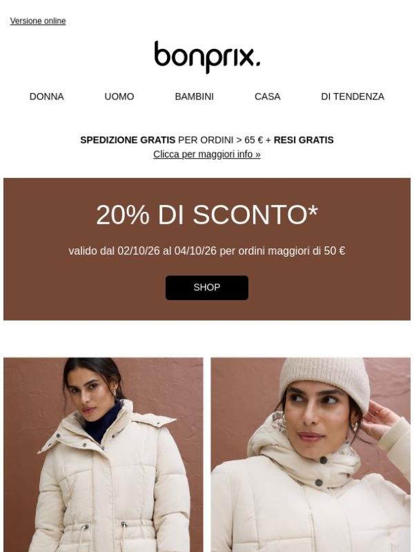 🎉 Risparmia il 20% sul tuo prossimo ordine!