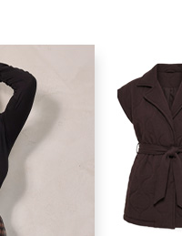 Elegante gilet trapuntato con colletto a revers e cintura
