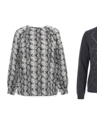 Elegante camicia con motivo serpente e coulisse