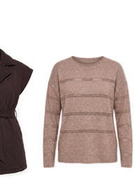 Maglione con strisce glitterate per accenti stilosi
