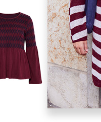 Elegante camicia a sbuffo in bordeaux con linea A