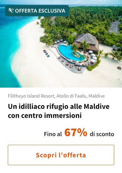 Un idilliaco rifugio alle Maldive con centro immersioni
