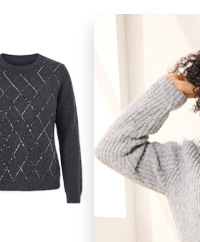 Maglione con rombi di paillettes per momenti scintillanti